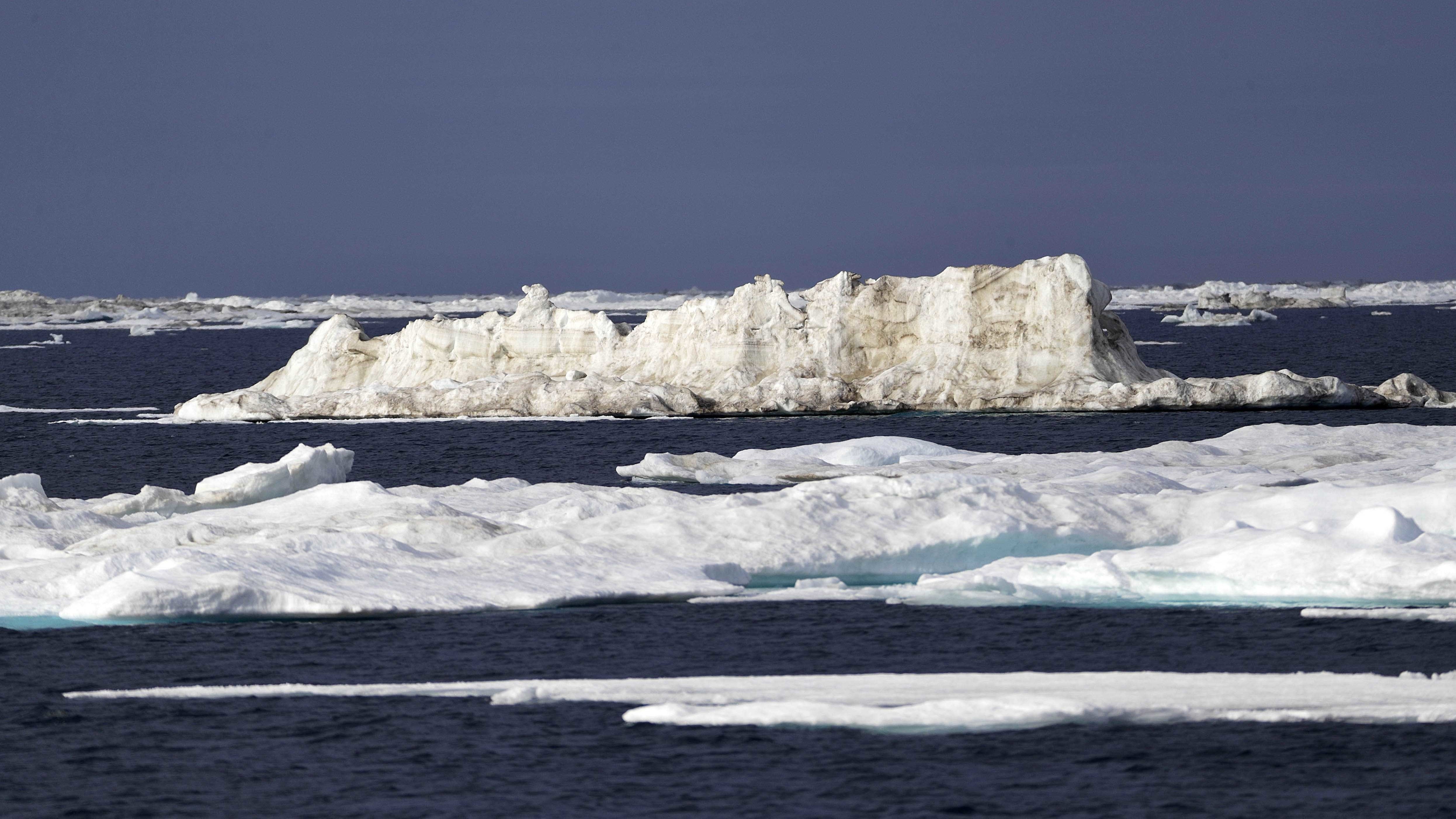 In the Beaufort Sea off the coast of Alaska, global warming is melting sea ice and glaciers at an historic rate.